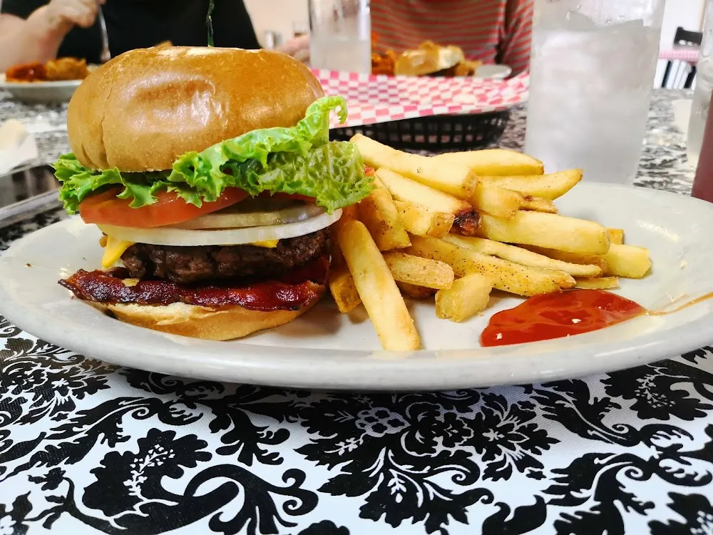 Bacon Cheese Burger with Fries