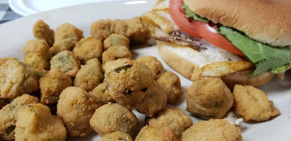 Grilled Whitefish Sandwich with Fried Okra